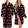 LucBuy Accappatoi con Foto del Viso Personalizzati, Camicie da Notte Personalizzate Pigiama Divertente, Accappatoio Leggero a Maniche Lunghe, Abbigliamento da Casa Personalizzato per Donne Uomini