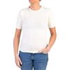 Marenza Girocollo Donna Manica Corta Misto Cashmere Seta Made in Italy Maglione Paricollo Pullover Maglia Mezza Manica Lana Merino Cachemire Maglioncino Beige Blu Grigio Regalo Abbigliamento