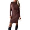 KBOPLEMQ, abito in maglia da donna, abito avvolgente, completo in due pezzi, maglione e vestito, set elegante, caldo, tunica, miniabito, bodycon, 2 pezzi, autunno, inverno, maglione, pullover, O