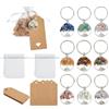 SUPERFINDINGS 18pz Albero Della Vita Portachiavi Albero Della Vita Portachiavi con Chip di Pietre Portachiavi In Pietra Cristallo Naturale Etichette e Sacchetti per Matrimoni Shower Favori