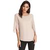 GRACE KARIN Donna T-Shirt a Manica 3/4 Scollo Rotondo in Chiffon Traspirante E Confortevole Beiga XL CLAF15-2