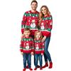 Becotal Maglione Natalizio per Famiglia, con Scollo Rotondo, Divertente Maglione Natalizio con Albero di Natale, Pupazzo di Neve, Pupazzo di Neve Rosso Donna, S