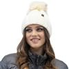 Vivisence Elegante Cappello da Donna con Pom-PON Realizzato in Filato Morbido E Caldo con Fodera in Pile Antistatico Perfetta vestibilità Ideale per l'inverno, Ecru,Taglia Unica