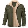 Voqeen Giacca Invernali Uomo in Pile Militare Classica in Cotone Giubbotto Antivento Cappotto Casual con Molte Tasche Bomber Cargo Jacket