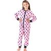 Merry Style Pigiama Intero con Cappuccio Bambina e Ragazza MS10-223 (Rosa Cuori Navy, 146-152)