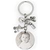 Wanapix | Portachiavi Inciso - Cane | Personalizzato con Foto e Testo | Piccole Figurine Mascotte | Regalo Originale | Acciaio Inox | Circolare 3,5ø cm |