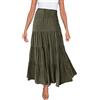 Generisch Sottogonna da donna, lunghezza al ginocchio, morbida, sottogonna lunga, elegante, invisibile, classica, sottogonna lunga, lunghezza al ginocchio, antistatica, liscia, sottogonna, B20 verde militare, L