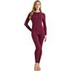 YUSHOW Biancheria intima termica da donna ultra morbida girocollo a maniche lunghe e pantaloni lunghi leggings termici invernali caldi da donna set biancheria intima termica da donna strati base sci