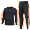 Qyibleri Maglia termica per bambini, maglia a maniche lunghe e collant a compressione, per ragazzi dai 4 ai 16 anni, set di primo strato per sci e vita quotidiana, blu, Blu, 8-9 Years / SIZE 26