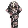 BPURB Kimono tradizionale giapponese da donna, geisha yukata, accappatoio in raso con fiori