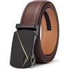 SENDEFN Cintura Uomo, Cintura Uomo Pelle con Cricchetto Automatica, Larghezza 35 mm, Trim Regolabile per Adattars, Cinture Adatto per Abbigliamento da Lavoro e Casual con Confezione Regalo