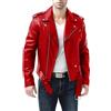 HAOLEI Blazer da Uomo Giacca Vintage in Pelle PU Giacca Cappotto in Ecopelle Giubbotto Da Motociclista Slim Retr Casual Giubbotto Da Pilota in Finta Pelle per Andare in Moto Feste in Maschera Gite Viaggi