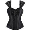 WLFFW Bustino Corsetto Donna Corsetti Eleganti da Cerimonia L Nero
