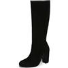 BIKETAFUWY Stivale da donna con tacco in camoscio stivali alti da donna chic ed elegante santiags vintage stivaletti comfort chic stivali invernali caldi Santiag Western stivale alto comodo scarpe stivaletti