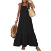 Generic Tuta Elegante Donna Cerimonia - Vestito Lungo Donna Estivo con Spalline Sottili, Schiena Scoperta e Lacci, Abito Casual Modello Maxi, Balza al Fondo per Mare Vacanza Spiaggia da Giorno