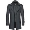 ECDAHICC Cappotto invernale da uomo, slim fit, in due pezzi, per lavoro, tempo libero, cappotto di lana con colletto alto, Peacoat