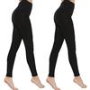 MANZI 2 paia di collant da donna 400 denari in pile termico caldo opaco senza piedi, Nero senza piedi, M