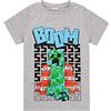 MINECRAFT T Shirt Boys Carbinato Creeper Manica Corta Grigio Merchandise 11-12 Anni