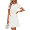 Yancremio Miniabito da Lavoro A Trapezio da Donna Abito da Ufficio da Lavoro Elegante Formale Casual da Lavoro con Scollo Tondo Estivo 2026
