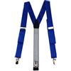 TigerTie - Bretelle sottili unisex a forma di Y, con 3 clip extra forti, tinta unita, bretelle in diversi colori a scelta, Blu reale scuro., Taglia unica