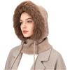 AYPOW Donna Inverno Termico Cappelli in Maglia e Sciarpe, 2 in 1 Caldo Antivento Regolabile Peluche Passamontagna con Scaldacollo, Moda Casual Cappuccio Elasticità Berretto per Sport all'Aria Aperta