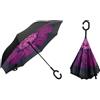 Braty Decorations Ombrello con manico a forma di C, fiore viola, L