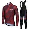 Mydawan Abbigliamento Ciclismo Uomo Tuta da Ciclista Completo Bici MTB Maniche Lunghe,Maglietta Bicicletta Giacca e Salopette Pantaloni con 19D Gel Imbottiti,Completi Maglia da Ciclo Primavera Autunno|3,3XL