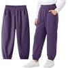 Domueay Pantaloni Softshell Foderato in Pile per Bambini, Impermeabili Antivento Inverno Termici Ragazze Pantalone per Trekking Hiking Pioggia Montagna Escursionismo, 9-10 Anni, Viola