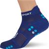 COMPRESSPORT Pro Racing Socks v4.0 Run Low Calzini, Sodalite/Fluo Blue, 39-41 Unisex-Adult
