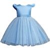 YCBMINGCAN Vestito da ragazza del bambino Vestito da spettacolo Vestito da festa Gonna a rete con fiocco Vestito da principessa Abiti da ragazza di fiori Gonna 2anni