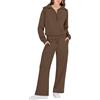 Chanpning Tuta Donna Sportiva Invernale Felpa con 1/2 Zip Senza Cappuccio e Pantaloni Tuta Gamba Larga Set Due Pezzi Completo Palestra Tinta Unita Sportivo Completi Eleganti Comodo Tute da Ginnastica Completa