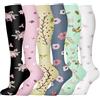 GEYIWSSXY 6 paia di calze a compressione per uomo e donna, calze colorate di sostegno per sport, corsa, viaggi, ciclismo
