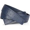 Erdi Ünver - Cintura reversibile in vera pelle effetto pelle di struzzo blu scuro, per uomo e donna, larghezza 31 mm