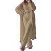 tinbarry Set Pigiama da Donna 3 Pezzi Caldo Pigiama Lungo Pigiama Invernale in Pile Pigiama Loungewear Giacca in Peluche + Canotta + Pantaloni Pigiama Set 3 Pezzi Tuta da Jogging