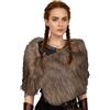 keland Collo Pelliccia Sintetica Copri Spalle Coprispalle Stola Costume Vichinga Donna (Marrone)