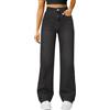 Meaunzyl Jeans Donna Vita Alta in Cotton Larghi Gamba Dritta Jeans Donna Elasticizzati Curvy Baggy Push Up Pantaloni in Denim Tinta Unita con Tasche Palazzo Pantaloni Jeggings Moda Casual Ragazza Streetwear