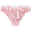 ABAFIP Slip da uomo in raso con volant in pizzo Sissy Bowknot perizoma mutandine elastico in vita perizoma slip biancheria intima, Rosa, X-Large