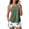 Generic Bikini No Segno Abbronzatura - Tankini Donna Due Pezzi Costume da Bagno con Pantaloncini da Nuoto e Tasche, Controllo Pancia, Modello Sportivo per Mare Piscina Spiaggia