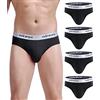 wirarpa Slip Intimo Uomo 95% Cotone Mutande Pacco da 4 Elasticizzato Underwear Uomo Nero Taglia S