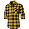 HISDERN Camicia a Quadri da Uomo a Maniche Lunghe Camicie di Flanella Scozzese Casual con 2 Tasche Button Down Regular Fit