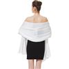 BEAUTELICATE Stola Donna Cerimonia Elegante Raso Coprispalle Scialle con Trama Cerimonia Oro Argento per Matrimonio Festa Abito da Sera Regalo