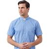 Holyart Camicia clergyman manica corta misto cotone celeste In Primis, 43 cm - 17 inc. - XL