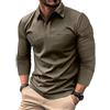 MakingDa Polo Uomo Manica Corta Tasche Finte Bottoni Solido Scollo a V Solido Informale Estate Polo Colletto Camicia Corsa Muskel Regolare Leggero Lavoro Sportivo Maglia Corta Uomo