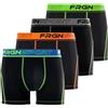 FREEGUN Mutande Boxer Uomo Sport, Set da 4, Nero A3 (S)