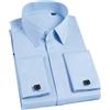 Yeuyyben Camicia da uomo con polsino francese con bottoni coperti a maniche lunghe camicie formali da uomo per feste di nozze gemelli da smoking camicie