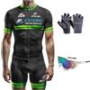HECLOK Completo Ciclismo Uomo Manga Corta - 9D Gel, Traspirante | 9D Gel, tessuto traspirante e anti-sudore, 3 tasche posteriori, pantaloncini con fondello incluso, per strada e MTB, 4 pezzi