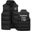YILDEX Uomini Personalizzato Il Tuo Logo Cerniera Caldo Gilet Casual Sport Stand Collare Senza Maniche Giacca Personalizzato Inverno Giù Gilet Black,M
