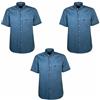 Saggio Sea Barrier Camicia Jeans Denim Mezza Manica Set 1 o 3 Pezzi Leggera in Puro Cotone Modello Regular Fit Button Down Uomo Profumatore BLU3PZ 3XL