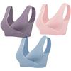 Lemef Reggiseni per Allattamento al Seno Senza Fili, Confezione da 3 Rosa, Viola e Blu. M