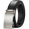 TANGCHAO Cintura Uomo, Cricchetto Fibbia Automatica, larghezza 35mm | Cinta Uomo Senza Buchi Scorrevole, Trim Regolabile, Per Outfit Business E Jeans, Colore Nera E Marrone, Lunghezza 115-145cm